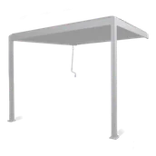 Kratki i pergole - Pergola tarasowa do ogrodu, ścienna 3x3 Premium Wall White - Gutroof - miniaturka - grafika 1