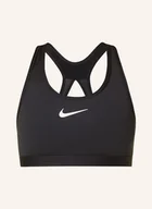 Biustonosze - Nike Biustonosz Sportowy Swoosh Z Siateczką schwarz - miniaturka - grafika 1