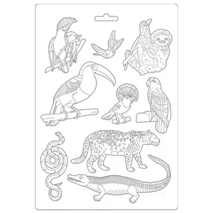 Foremka do odlewów Stamperia Amazonia - ZWIERZĘTA DŻUNGLI - Akcesoria rzeźbiarskie - miniaturka - grafika 1