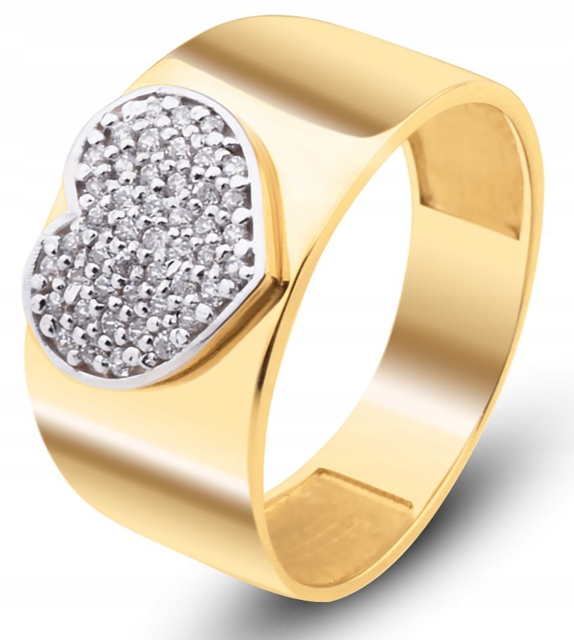 ZŁOTY PIERŚCIONEK Z SERCEM CINTURA D'AMORE 333