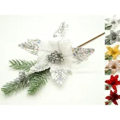 Ozdoby bożonarodzeniowe - Poinsecja na piku 34 cm mix - miniaturka - grafika 1