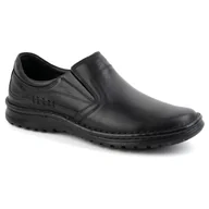 Półbuty męskie - Buty męskie skórzane wsuwane 759MP czarne - Buty Olivier - miniaturka - grafika 1