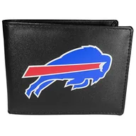 Portfele - NFL Siskiyou Sports męskie buffalo banknoty dwukrotnie składany portfel duże logo jeden rozmiar czarny - miniaturka - grafika 1