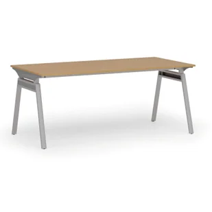 Biurko PRIMO SIGMA, 1800 x 900 mm, podstawa szara, buk - Biurka - miniaturka - grafika 1