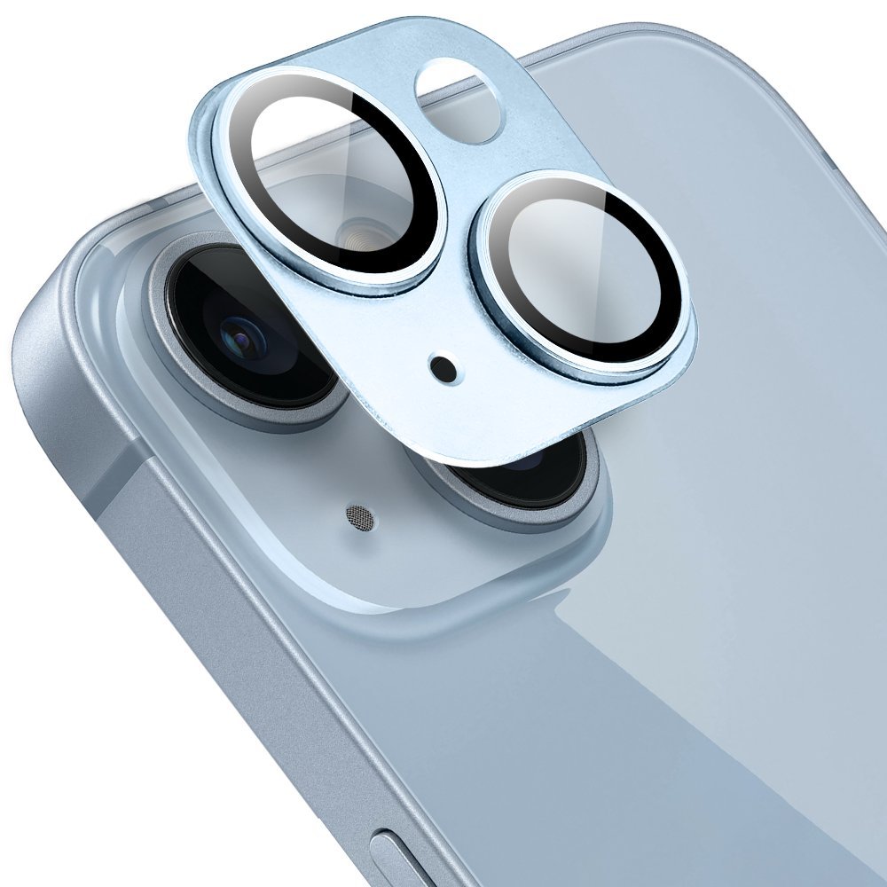 Metalowa osłona na cały aparat do iPhone 14, niebieska