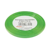 Pasmanteria - Brewis Wstążka dekoracyjna satynowa 6mmx32m zielona 115 - miniaturka - grafika 1