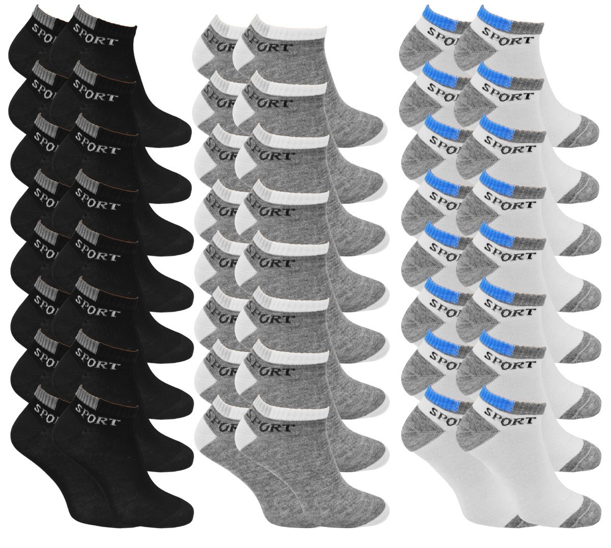 Zestaw 24 pary Skarpety Stopki Męskie Bambusowe Bambus Sport Wygodne 43-46
