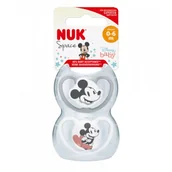 Smoczki uspokajające - Disney NUK Space Myszka Miki smoczek silikonowy uspokajający 0-6m 2 sztuki [175281A] 1149935 - miniaturka - grafika 1