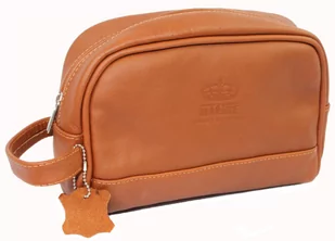 Skórzana Kosmetyczka Prostokątna MAGRE (PL) Skóra Naturalna Licowa Adrian DeLuxe BRĄZOWY Gładki 24 x 17 x 10 [cm] - Kosmetyczki, organizery i kuferki - miniaturka - grafika 1