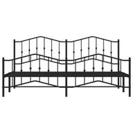Łóżka - Metalowa rama łóżka z wezgłowiem i zanóżkiem, czarna, 193x203cm Lumarko! - miniaturka - grafika 1