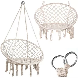 Fotel Wiszący Bocianie Gniazdo Huśtawka Hamak Boho - Fotele ogrodowe wiszące - miniaturka - grafika 1