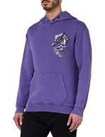 Bluzy męskie - Replay Męska bluza z kapturem, M6530, fioletowa, rozmiar L, 074 Fioletowy, L - miniaturka - grafika 1
