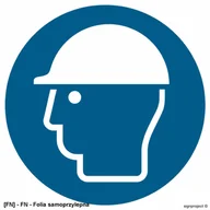 Tablice BHP - SIGNPROJECT GJ014 - Nakaz stosowania ochrony głowy 500x500 - miniaturka - grafika 1