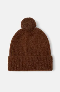 Calvin Klein czapka wełniana kolor brązowy wełniana K60K612586 - Czapki damskie - miniaturka - grafika 1