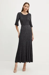 Karl Lagerfeld sukienka kolor czarny maxi rozkloszowana 246W1316 - Sukienki - miniaturka - grafika 1