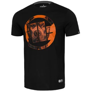 Koszulki sportowe męskie - Pit Bull T-Shirt Koszulka Orange Dog 24 Black - grafika 1
