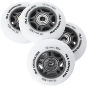 Akcesoria do skatingu - Nils EXTREME PU 72x24 82A BIAŁE MATOWE (4 szt.) + ABEC-9 (8 szt.) ZESTAW EXTREME - miniaturka - grafika 1