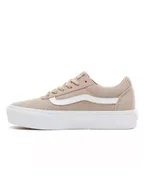 Trampki damskie - Vans Skórzane sneakersy "Ward Platform" w kolorze beżowym - miniaturka - grafika 1