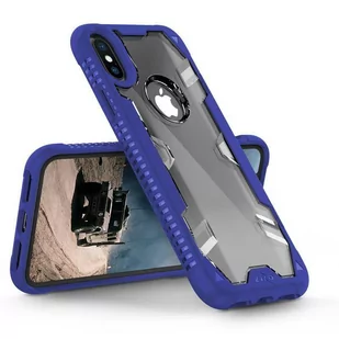 Zizo Proton Case Pancerne etui iPhone X ze szkłem 9H na ekran (Blue/Trans Clear) - Etui i futerały do telefonów - miniaturka - grafika 3