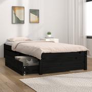Łóżka - Lumarko Rama łóżka z szufladami, czarna, 90x200 cm - miniaturka - grafika 1