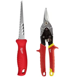 Milwaukee zestaw nożyce proste do cięcia blachy i piła do cięcia płyt kartonowo-gipsowych i suchych ścian 150 mm 4932479784 - Narzędzia warsztatowe - miniaturka - grafika 1