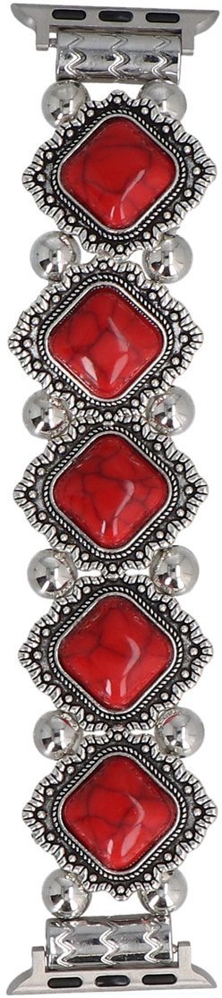 GlacierX bransoleta do smartwatcha Vintage Stones Stretch Bracelet Marbled Crimson Red do Apple Watch 38/40/41mm Czerwona