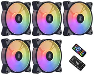 Wentylatory komputerowe - Zestaw wentylatorów ARGB do komputera Aigo AR12 120x120 Czarny 5 szt. - miniaturka - grafika 1