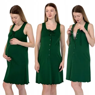 Koszula do karmienia i porodu z napami na środku i wiązaniem S Mamiluna - Piżamy ciążowe - miniaturka - grafika 1