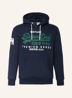 Bluzy męskie - Superdry Bluza Z Kapturem blau - miniaturka - grafika 1