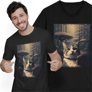 Koszulka Kot UFO Latający Spodek Kosmici Porwanie Szarak NOL - Koszulki męskie Koszulka Kot UFO Latający Spodek Kosmici Porwanie Szarak NOL - Koszulki męskie - miniaturka - grafika 1