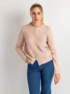 Swetry damskie - Sweter z domieszką wiskozy S brudny róż - miniaturka - grafika 1