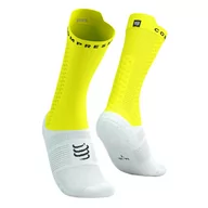 Skarpetki kolarskie - COMPRESSPORT Skarpetki rowerowe PRORACING SOCKS V4 BIKE white/safe yellow - miniaturka - grafika 1