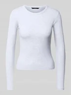 Bluzki damskie - Bluzka z długim rękawem o kroju slim fit z mieszanki bawełny model ‘CHLOE’ - miniaturka - grafika 1