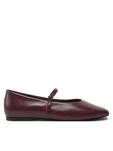 Calvin Klein Baleriny Mary Jane Ballerina - Lth HW0HW02307 Bordowy - Baleriny - miniaturka - grafika 1
