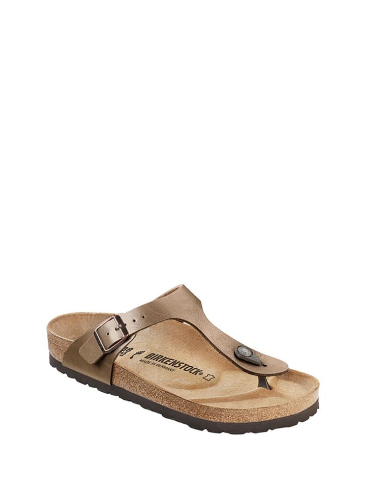 Birkenstock Japonki w kolorze brązowozłotym