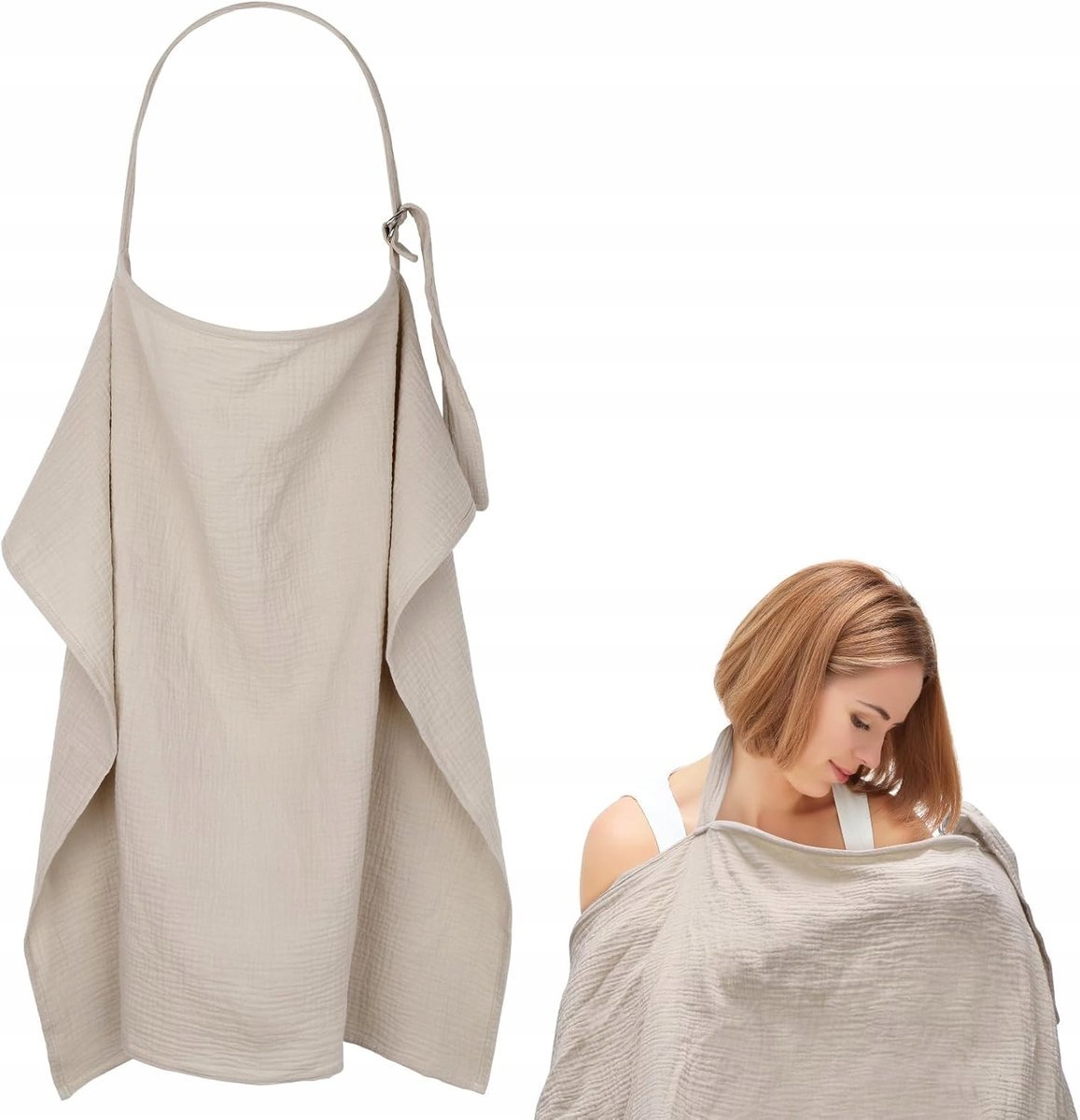 CHUSTA DO KARMIENIA PIERSIĄ MUŚLINOWA OKRYCIE BAWEŁNA 75x110 KOMFORTOWA