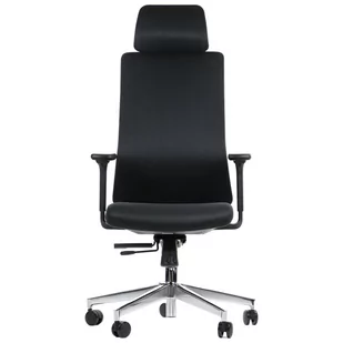 Fotel biurowy, krzesło biurowe AKCENT/F czarny podstawa chromowana - Fotele i krzesła biurowe - miniaturka - grafika 2