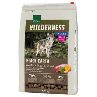 REAL NATURE WILDERNESS Maxi Adult Black Earth Wołowina ze Strusiem i Bawołem 4 kg - Sucha karma dla psów - miniaturka - grafika 1