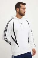 Bluzy męskie - adidas Originals bluza bawełniana męska kolor biały z kapturem wzorzysta IZ4829 - miniaturka - grafika 1