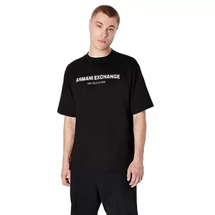 Armani Exchange Męska bluza polo z limitowanej edycji We Beat As One Capsule Heavy Jersey Jumper, czarny, M - Bluzy męskie - miniaturka - grafika 1