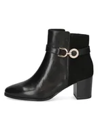 Botki damskie - Caprice Skórzane botki w kolorze czarnym - miniaturka - grafika 1