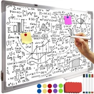 Tablice i flipcharty - Tablica Magnetyczna Suchościeralna Biała 90x60 cm + Magnesy Gąbka Markery MAALEO - miniaturka - grafika 1