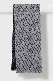 Armani Exchange szalik z domieszką wełny kolor szary wzorzysty - Apaszki i szaliki męskie - miniaturka - grafika 1