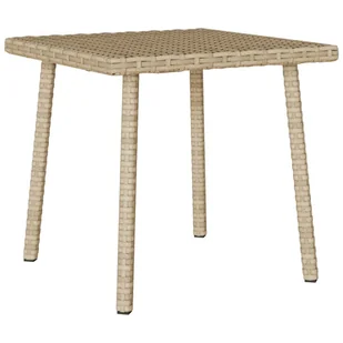 vidaXL Stolik kawowy ogrodowy prostokątny beżowy 40x40x37cm polirattan - Stoły ogrodowe - miniaturka - grafika 1