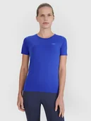 Koszulki sportowe damskie - 4F Koszulka do biegania w terenie regular damska - niebieska M/L - miniaturka - grafika 1