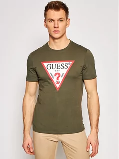 Koszulki męskie - GUESS T-Shirt M1RI71 I3Z11 Zielony Slim Fit - grafika 1