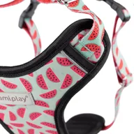 Szelki dla psów - Amiplay Behappy Szelki Regulowane Discovery L 30-45 X 45-65 X 2 Cm Watermelon Dla Psa - miniaturka - grafika 1
