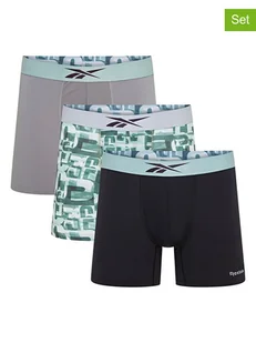 Reebok Bokserki (3 pary) "Shand" w kolorze czarno-zielono-szarym - Majtki męskie - miniaturka - grafika 1