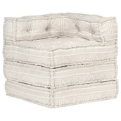 Pufy i podnóżki - vidaXL Puff modułowy, beżowy, tkanina vidaXL - miniaturka - grafika 1