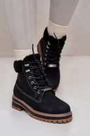 Botki damskie - Ocieplane Trapery Damskie Big Star OO274A287 Czarne-40 - miniaturka - grafika 1